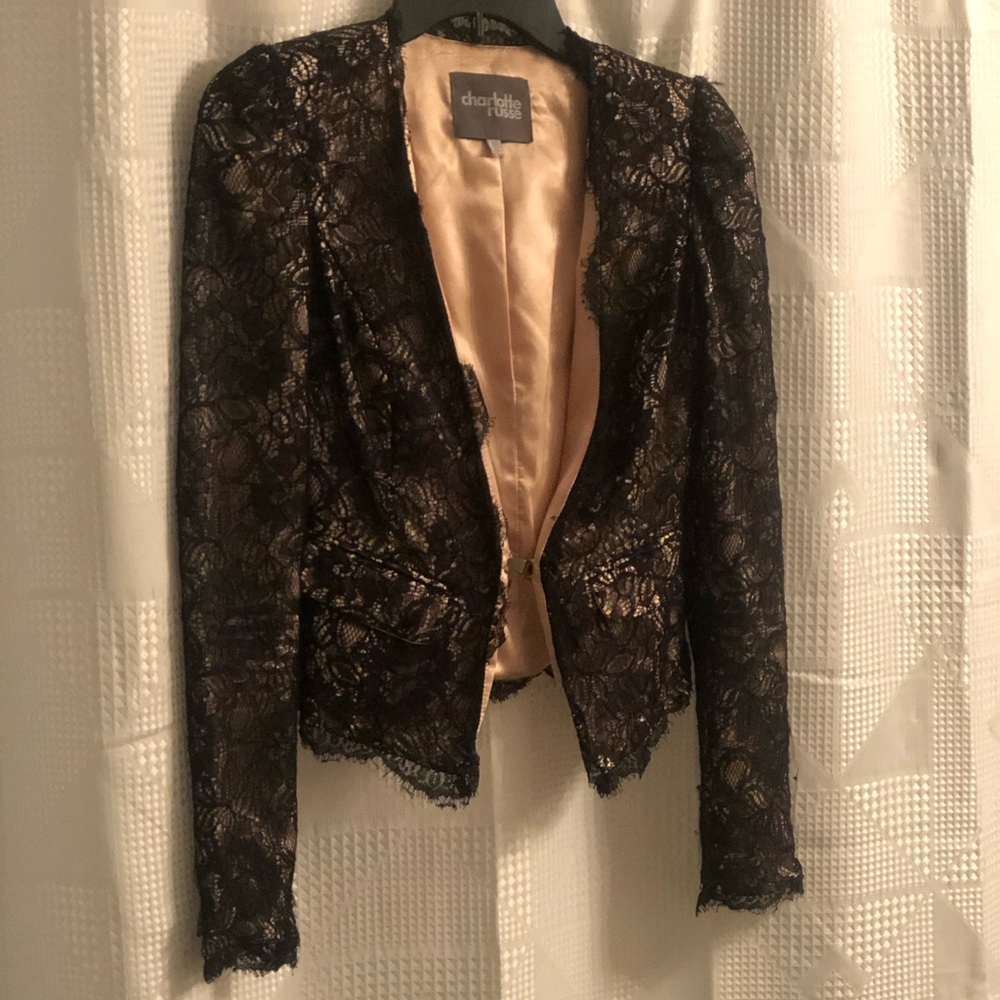 Black/Gold lace blazer